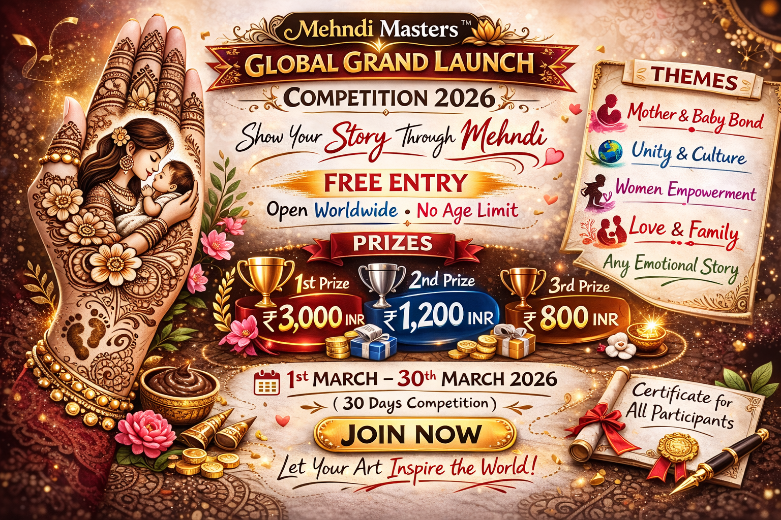 Mehndi Masters Global Grand Launch Competition 2026